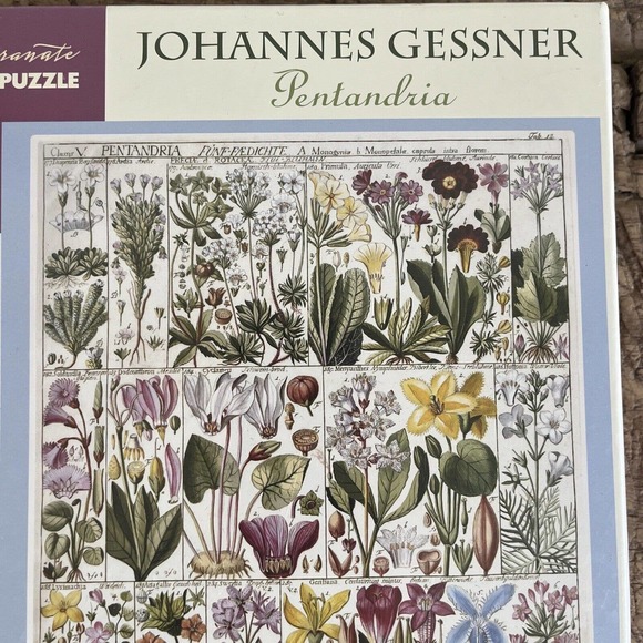 Botanical Johannes Gessner Pentandria Puzzle 1000 pc Victorian Flowers NEW - Picture 2 of 7